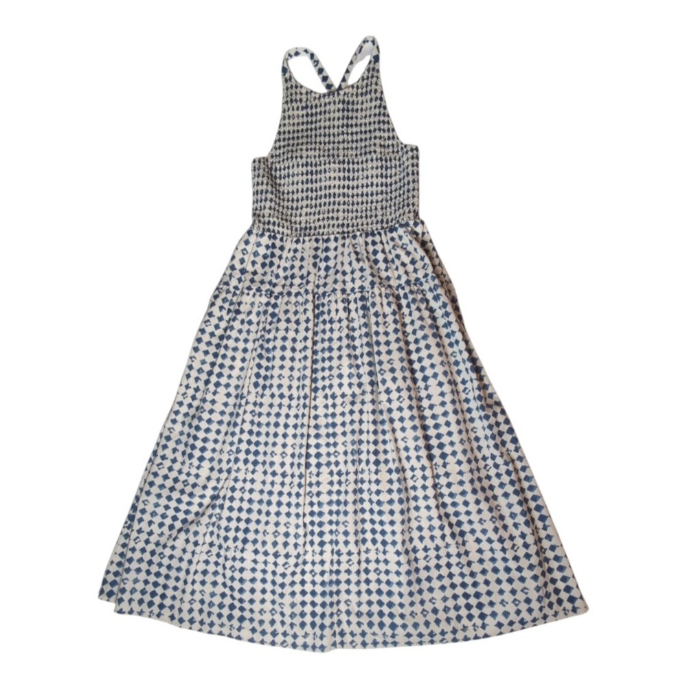 Madewell Halter Tiered Midi Dress Womens Medium Shibori Smocked Coastal Resort